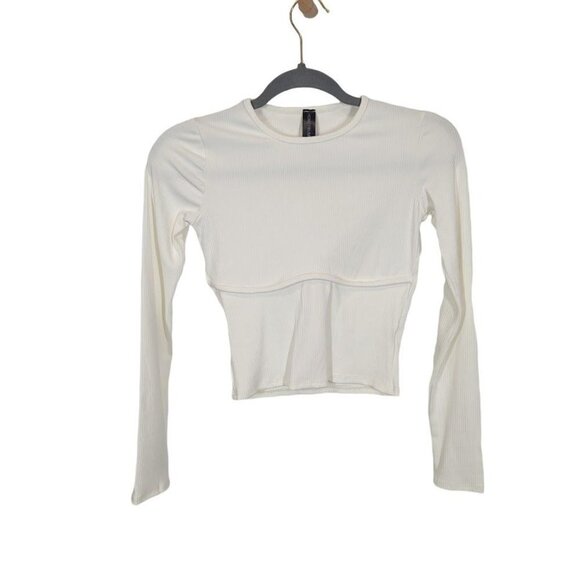 Honeybum Long Sleeve Ribbed‎ Tee Size Small - Picture 1 of 5